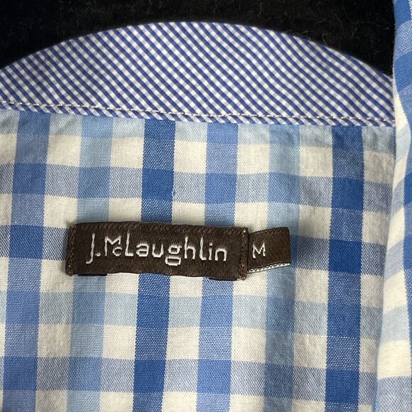 J McLaughlin Shirt Lot of 3 Mens Medium Check Plaid Button Up Cotton Flip Cuff - Picture 4 of 16